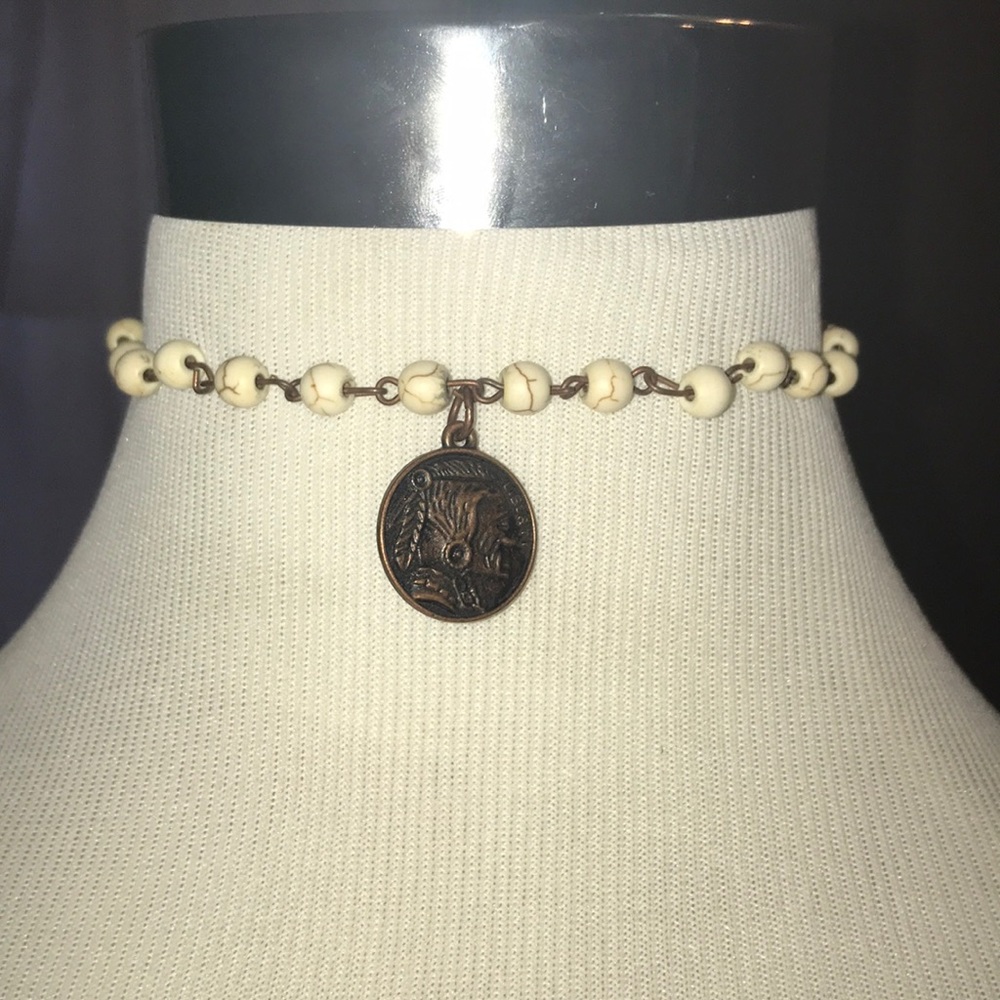 Copper coin choker